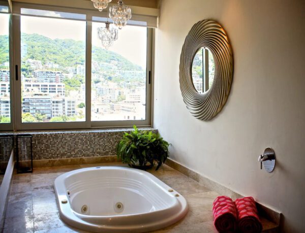 Tub with a window