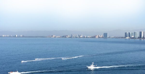 Beach with buildings